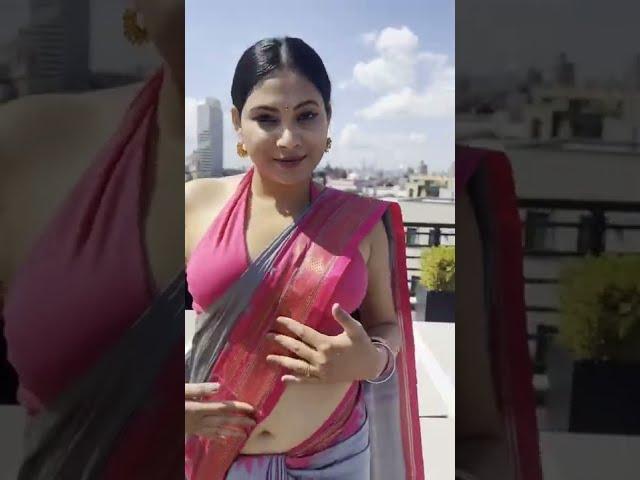 Style traditional silk saree differently #youtube #saree #short #youtubeshorts #shortvideo #shorts