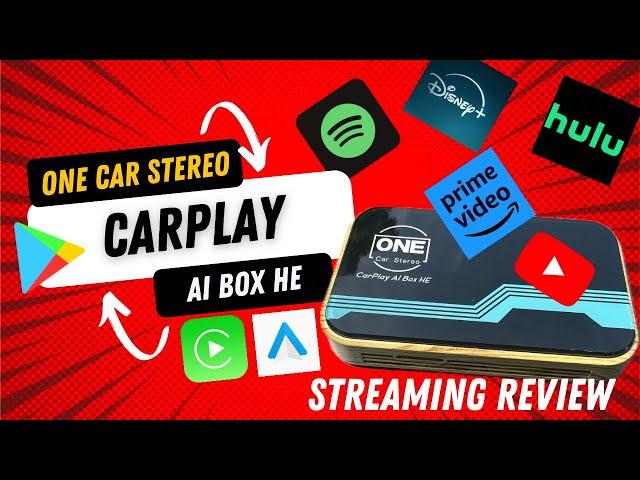 One Car Stereo CarPlay Ai Box HE-streaming Netflix/Youtube/Disney+/ Prime Video (Android Auto/Apple)