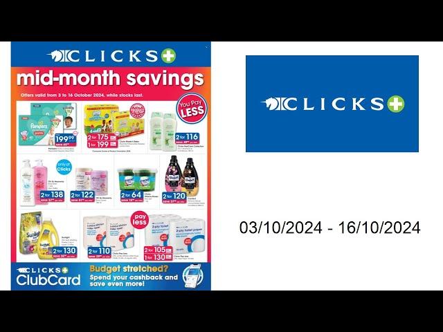 Clicks specials (ZA) - 03/10/2024 - 16/10/2024