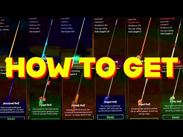 HOW TO GET ALL FISHING RODS SHOWCASE in FISCH! ROBLOX