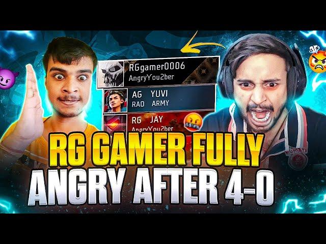 Epic Fastest Match Angry Youtuber RG GAMER Fully Angry On His Teammates After 4-0 Garena Free Fire