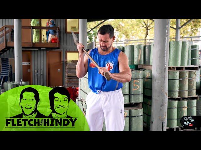 Fletch and Hindy HILARIOUSLY take Matty wood chopping | Fox League | Matty Johns Show