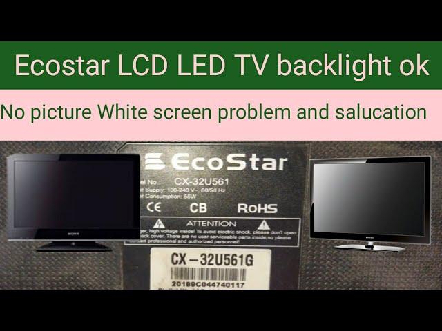 Ecostar LCD LED TV Backlight Ok-- no picture white screen