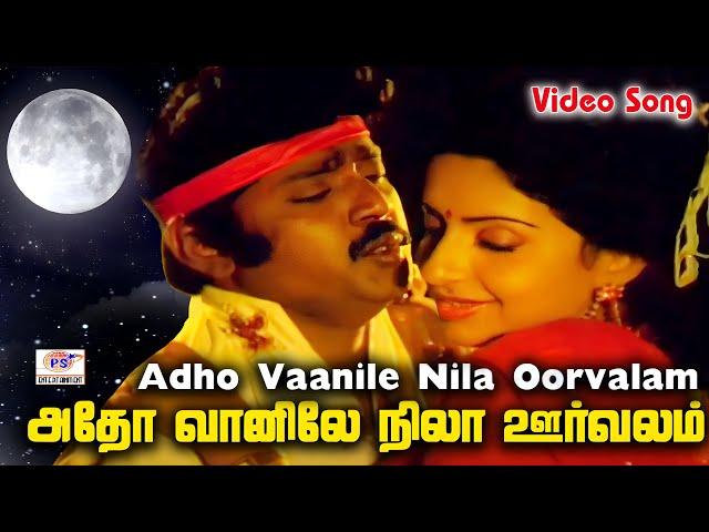 அதோ வானிலே நிலா ஊர்வலம் | Adho Vaanile HD Video Song | Vijayakanth, Ambika | SPB, S. Janaki