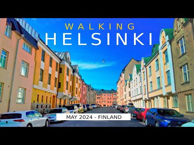 Helsinki Walk: Ullanlinna, Eira, Punavuori to Railway Sation, May 2024, Finland [4K] #slowtv