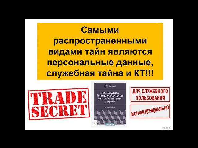 Коммерческая тайна. Часть 1. Коммерческая тайна в системе обеспечения безопасности деятельности.