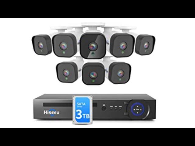 16CH Expandable] Hiseeu 5MP PoE Security Camera System