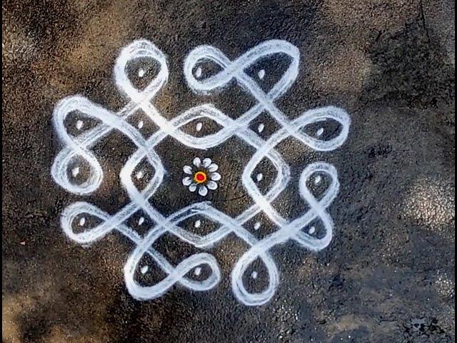 easy and simple  5dots sikku kolam @praveeseasykolam