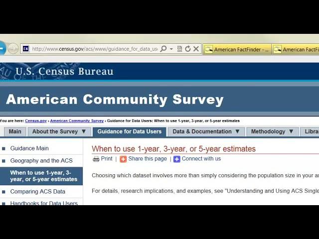 How to choose between American Community Survey Estimates