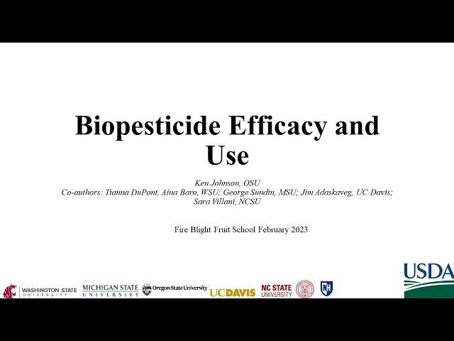 Biopesticides: Efficacy and Use