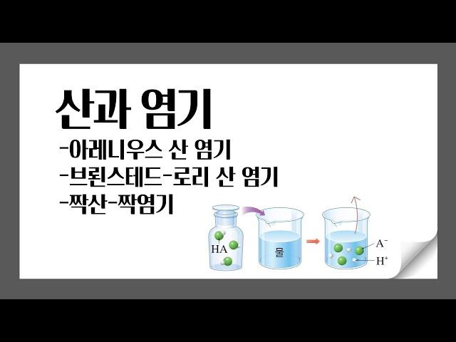 산과 염기 l 아레니우스 산 염기, 브뢴스테드로리 산 염기, 짝산짝염기