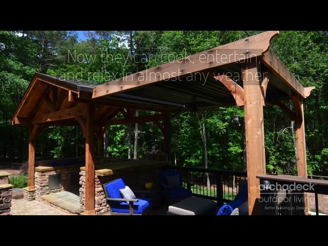 Raleigh Rustic Porch Roof Over Outdoor Kitchen