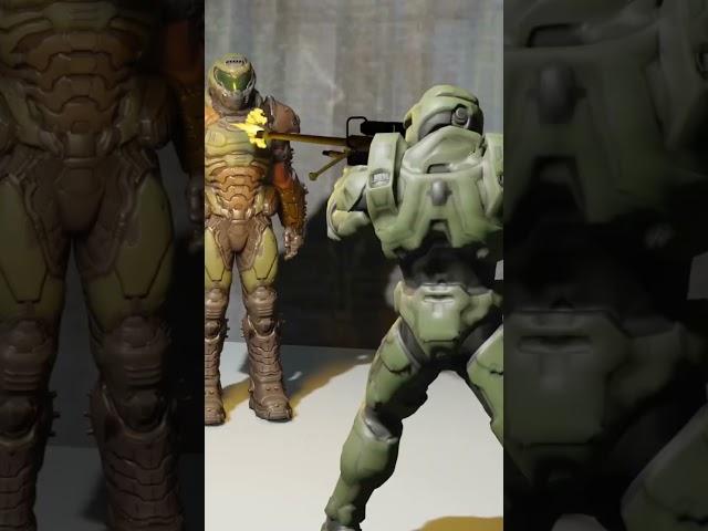 Master Chief Vs Doom Slayer: Realistic Fight Animation