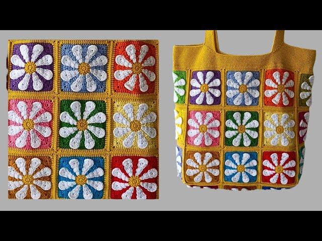 Beginner's Guide: How To Crochet A Retro Daisy Flower Granny Square Step by Step Tutorial @sara1111