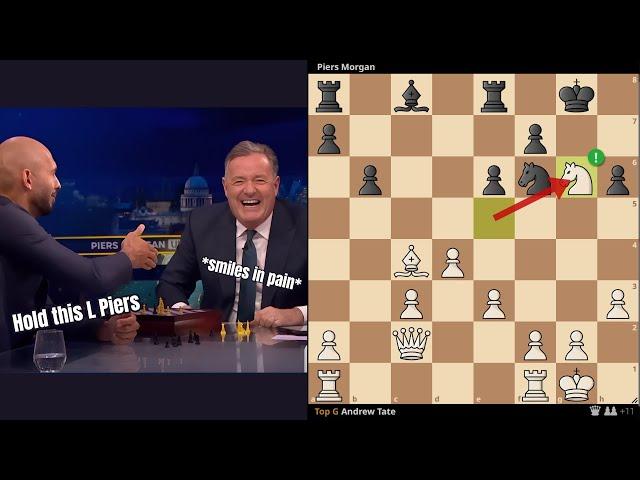 Andrew Tate plays chess with Piers Morgan || Digital CHESS BOARD on-screen