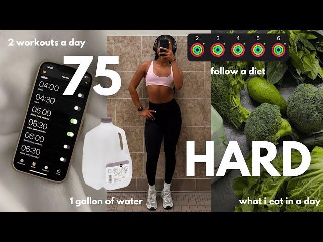 75 HARD challenge ︎ | day 1: a gallon of water is CRAZY,  leg day + cardio, easy low-cal meals