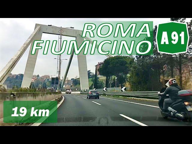 A91 Driving in ITALY | from ROME to FIUMICINO Aiport