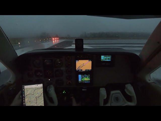 IFR Takeoff in 1 Mile Visibility, Beechcraft Bonanza