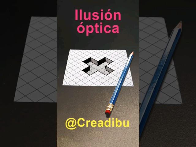 ¡Dibujo 3D: Cruz en Papel Cuadriculado! ️