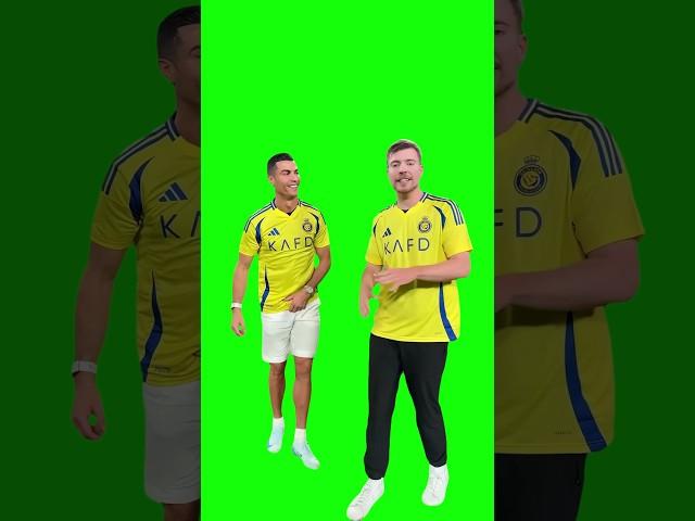 Cristiano Ronaldo teaching MrBeast how to SIUUU meme - Green Screen