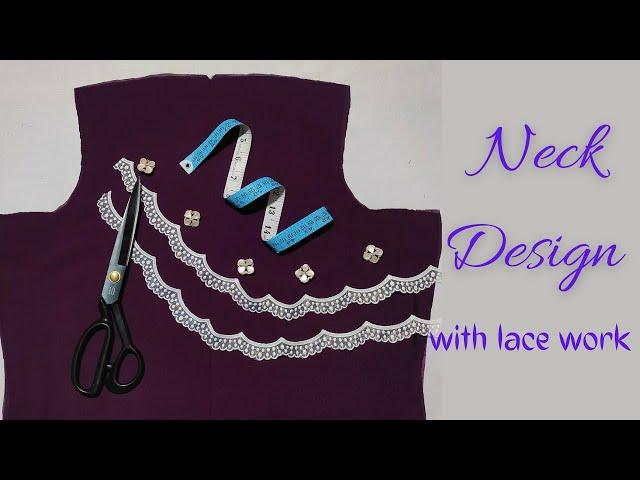 Neck Design with lace work || Fab Stitch #sewing #new #kurti