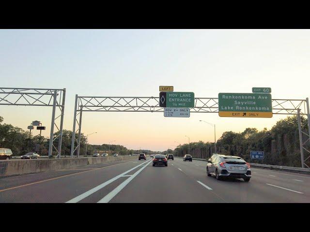 Long Island Expressway (I-495) west in Suffolk County | Exits 73 to 48