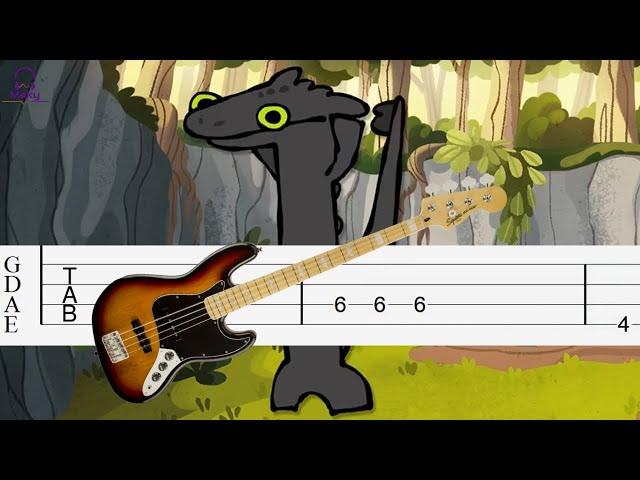 Toothless Dancing - Driftveil City [Bass Tabs Tutorial]