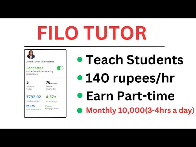 Filo Tutor | Teach 1-on-1 and Earn | Best app to earn as a Student in 2024r#earnmoneyonline