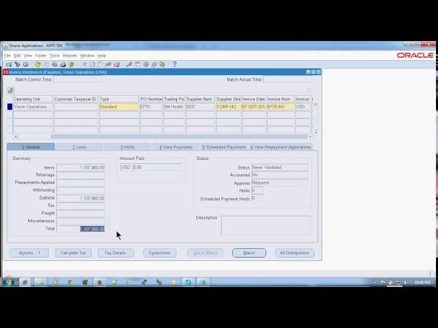 How to Create Invoice and Approve in Oracle R12 Apps