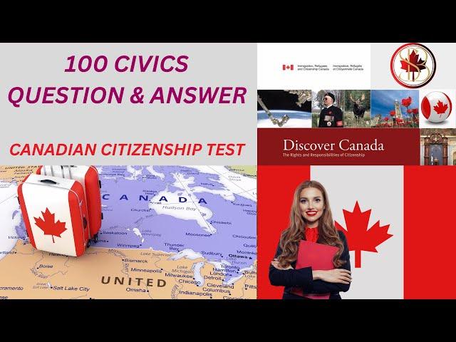 Discover Canadian Citizenship Test 2024 || 100 Civic  Question & Answer to pass.