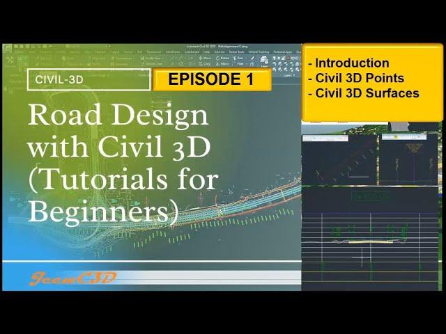 Road Design With Civil 3D Tutorial For Beginners (Episode 1)