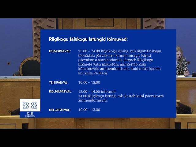 Riigikogu 20.03.2025