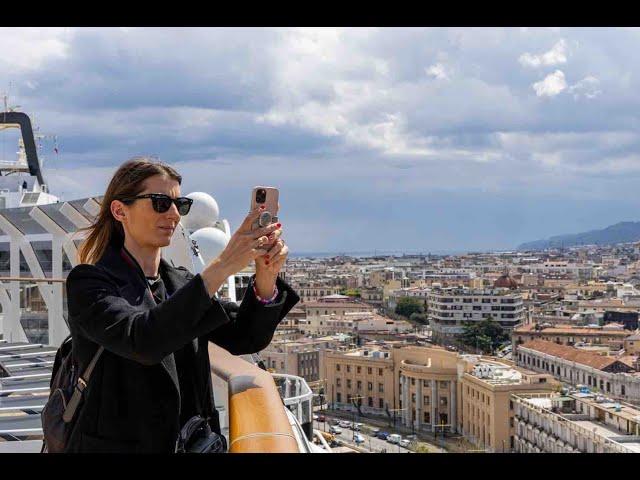 Messina vista dal mare: il panorama sulla città dai ponti più alti della Msc World Europa