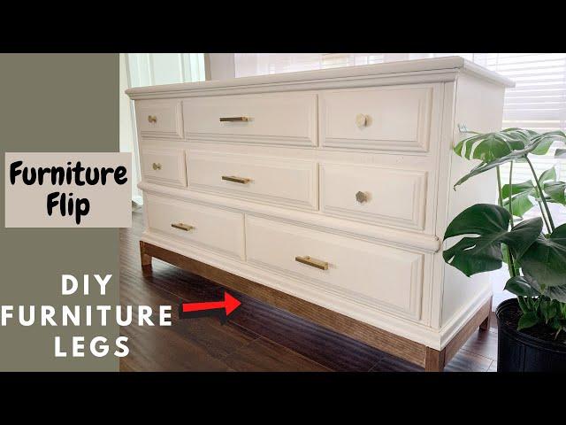 How to ADD LEGS to FURNITURE | Furniture FLIP