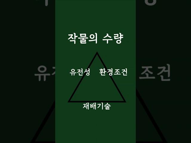 작물의 수량 3대 조건