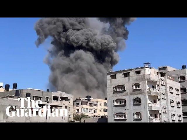 Footage from nearby building captures Rafah airstrike shortly after ICJ ruling