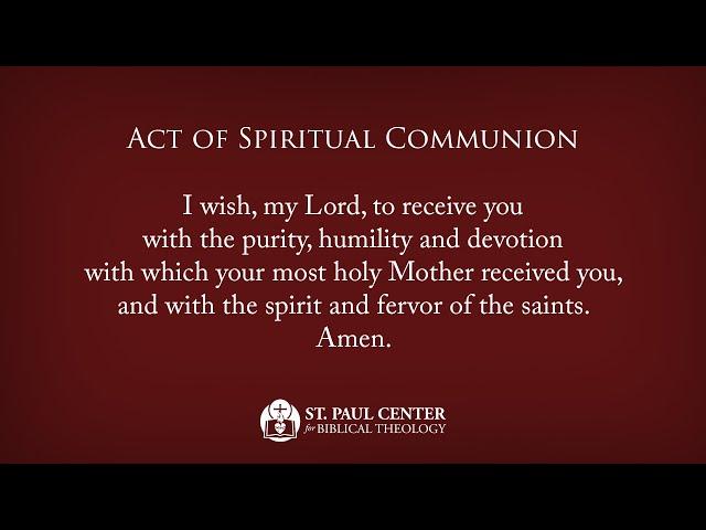 An Act of Spiritual Communion