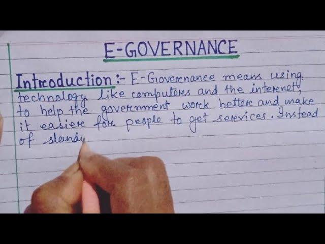 An Essay on E - GOVERNANCE