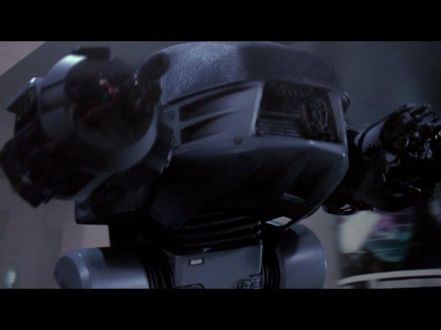 [AI-Smoothed / Motion Blurred] Robocop (1987) - Robocop vs ED-209 vs Stairs