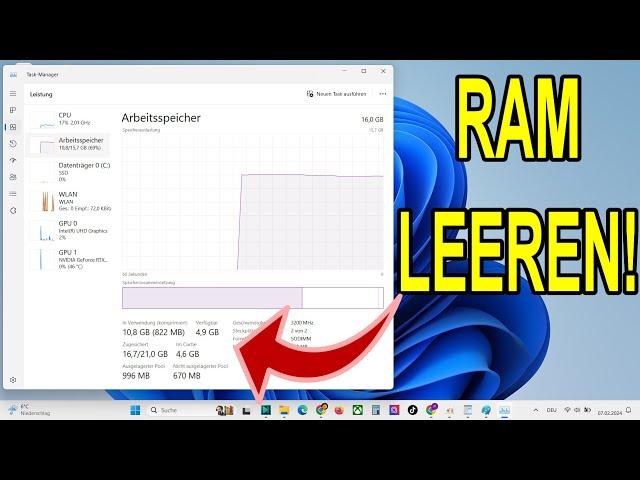 Windows 11 Arbeitsspeicher leeren - Computer schneller machen!