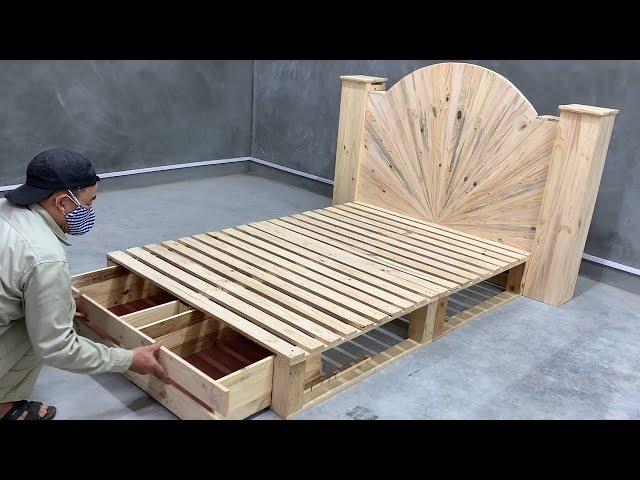 How To Build A Beautiful Single Bed Out Of Pallets For Your Child - Creative Woodworking Idea Design