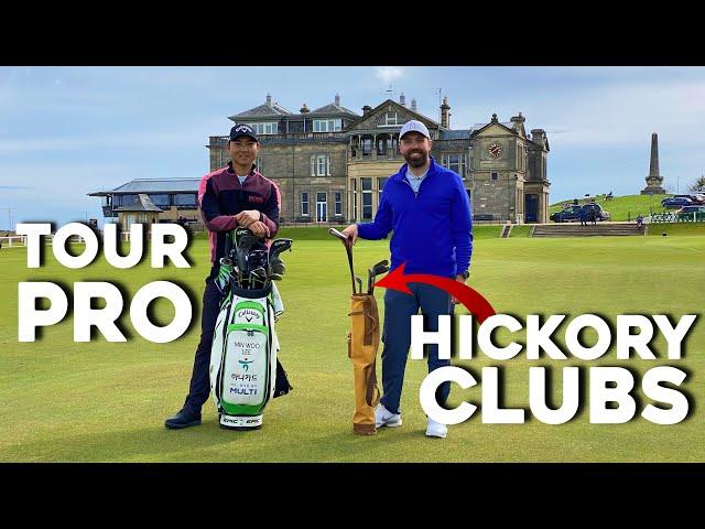 Playing St Andrews BACKWARDS using hickory (wooden) golf clubs