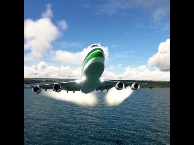 the plane got stuck in the water #takeoffandlanding #shorts