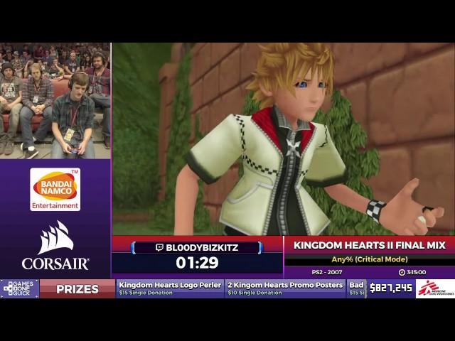 Kingdom Hearts II Final Mix by Bl00dyBizkitz in 3:02:00 - SGDQ2017 - Part 120