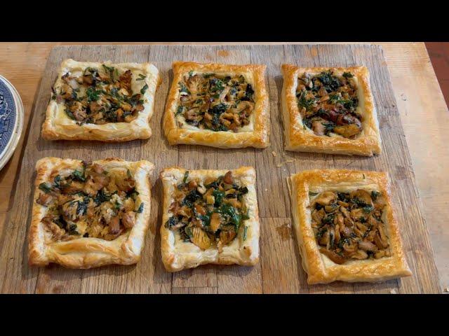 Wild Mushroom and Garlic Tarts