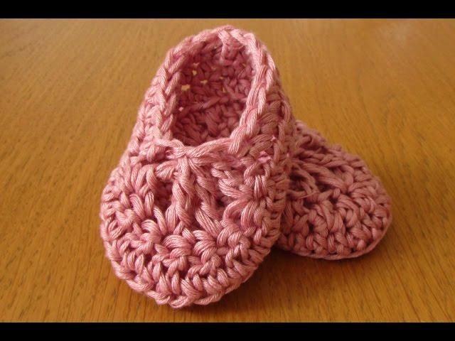 EASY crochet baby ballet slippers - dainty crochet baby booties / shoes