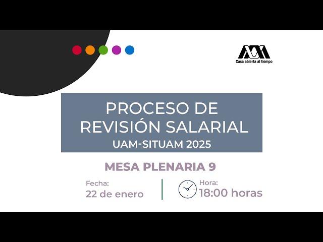 Mesa Plenaria 9. Revisión salarial UAM-SITUAM 2025