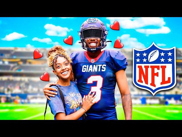 MY GIRLFRIEND CAME TO MY PRO FOOTBALL GAME!!!