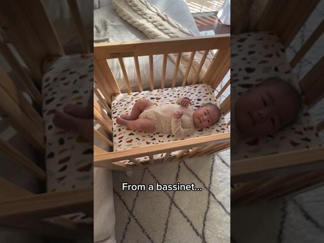 A bassinet, crib, and junior bed, all-in-one.  feat. our Yuzu 8-in-1 Crib