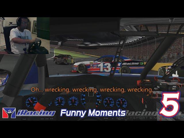 iRacing Funny Moments 5 - Open Wheel Racing to the Side of Some NASCAR!